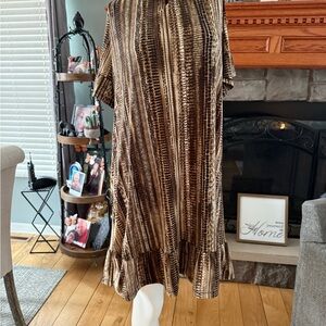 Elegant Brown Patterned Dress